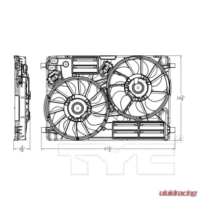TYC Genera Dual Radiator and Condenser Fan Assembly - 623810