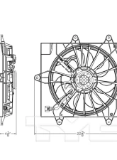 TYC Genera Dual Radiator and Condenser Fan Assembly Chrysler PT Cruiser 2004-2005                                     - 623830 - Image 4