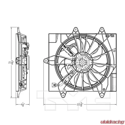 TYC Genera Dual Radiator and Condenser Fan Assembly Chrysler PT Cruiser 2004-2005 - 623830