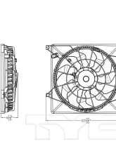 TYC Genera Dual Radiator and Condenser Fan Assembly Kia Sorento 2016-2018 2.0L 4-Cyl                                     - 623860 - Image 3