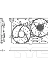 TYC Genera Dual Radiator and Condenser Fan Assembly Ford Fusion 2014-2016 1.5L 4-Cyl                                     - 623870 - Image 3