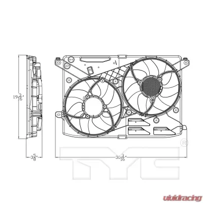 TYC Genera Dual Radiator and Condenser Fan Assembly Ford Fusion 2014-2016 1.5L 4-Cyl - 623870
