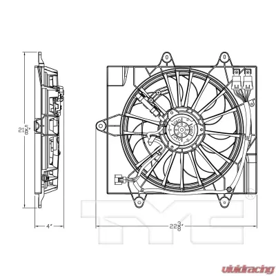 TYC Genera Dual Radiator and Condenser Fan Assembly Chrysler PT Cruiser 2006-2009 - 623910