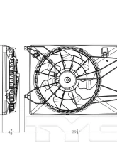 TYC Genera Dual Radiator and Condenser Fan Assembly Kia Sorento 2016-2020                                     - 623920 - Image 3