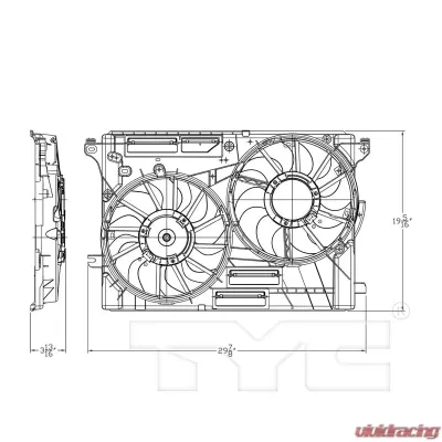 TYC Genera Dual Radiator and Condenser Fan Assembly - 623930