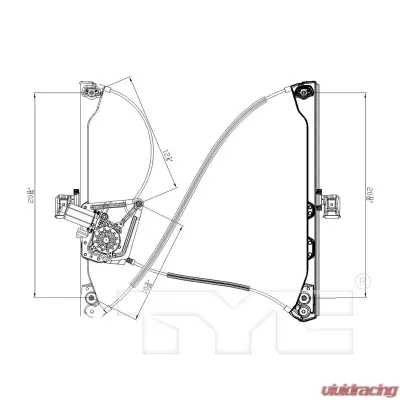 TYC Genera Power Window Motor and Regulator Assembly Buick Rendezvous Front Left 2002-2007 - 660264