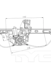 TYC Genera Power Window Motor and Regulator Assembly Cadillac DeVille Rear Left 2000-2005                                     - 660266 - Image 3