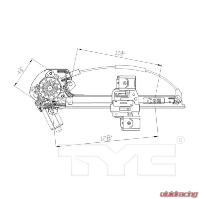TYC Genera Power Window Motor and Regulator Assembly Buick LeSabre Rear Right 2000-2005 - 660275