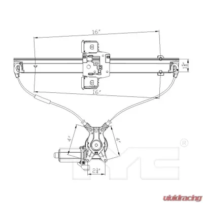 TYC Genera Power Window Motor and Regulator Assembly Dodge Dakota Front Left 2005-2010 - 660284
