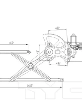TYC Genera Power Window Motor and Regulator Assembly Toyota Tacoma Front Right 2005-2015                                     - 660289 - Image 2