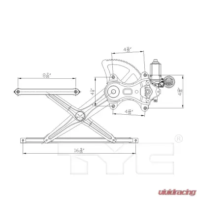 TYC Genera Power Window Motor and Regulator Assembly Toyota Tacoma Front Right 2005-2015 - 660289