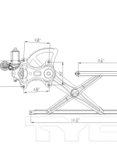 TYC Genera Power Window Motor and Regulator Assembly Toyota Tacoma Front Left 2005-2015                                     - 660290 - Image 4