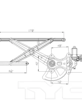 TYC Genera Power Window Motor and Regulator Assembly Toyota Sienna Front Right 2004-2010                                     - 660293 - Image 2