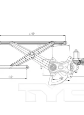 TYC Genera Power Window Motor and Regulator Assembly Toyota 4Runner Front Right 2003-2009                                     - 660295 - Image 2