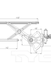 TYC Genera Power Window Motor and Regulator Assembly Lexus Front Right                                     - 660299 - Image 3