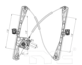 TYC Genera Power Window Motor and Regulator Assembly Lincoln LS Front Left 2000-2002