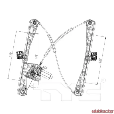TYC Genera Power Window Motor and Regulator Assembly Lincoln LS Front Left 2000-2002 - 660314