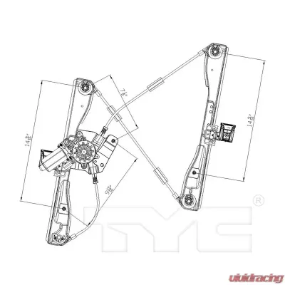 TYC Genera Power Window Motor and Regulator Assembly Pontiac G6 Front Right 2005-2010 - 660317