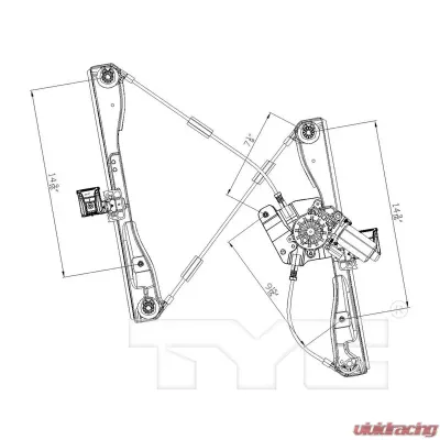 TYC Genera Power Window Motor and Regulator Assembly Pontiac G6 Front Left 2005-2010 - 660318