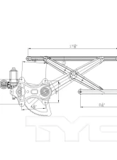 TYC Genera Power Window Motor and Regulator Assembly Toyota FJ Cruiser Front Left 2007-2014                                     - 660320 - Image 4