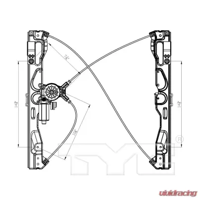 TYC Genera Power Window Motor and Regulator Assembly Ford F-150 Front Right 2009-2010 - 660399