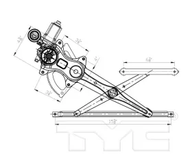 TYC Genera Power Window Motor and Regulator Assembly Front Right