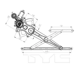 TYC Genera Power Window Motor and Regulator Assembly Toyota Rav4 Front Right 2006-2012