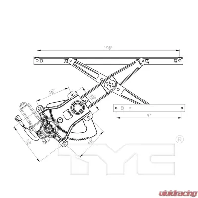 TYC Genera Power Window Motor and Regulator Assembly Chevrolet Aveo Front Right 2004-2006 - 660411