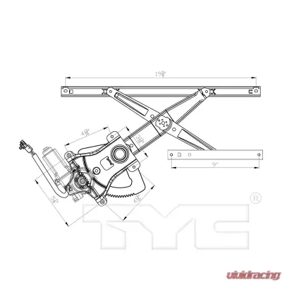 TYC Genera Power Window Motor and Regulator Assembly Chevrolet Aveo Front Right 2007-2011 - 660413