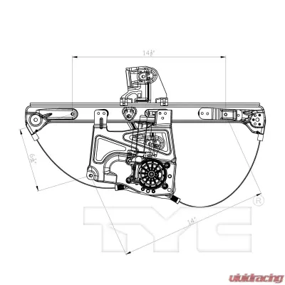 TYC Genera Power Window Motor and Regulator Assembly Cadillac DeVille Front Right 2000-2001 - 660423