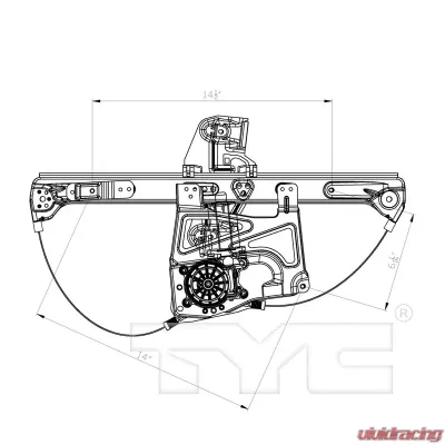 TYC Genera Power Window Motor and Regulator Assembly Cadillac DeVille Front Left 2000-2001 - 660424