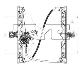 TYC Genera Power Window Motor and Regulator Assembly Jeep Grand Cherokee Front Right 2006-2010