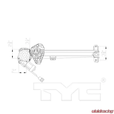 TYC Genera Power Window Motor and Regulator Assembly Honda Rear Right - 660461