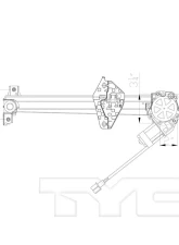 TYC Genera Power Window Motor and Regulator Assembly Honda Civic Rear Left 2006-2011                                     - 660464 - Image 3