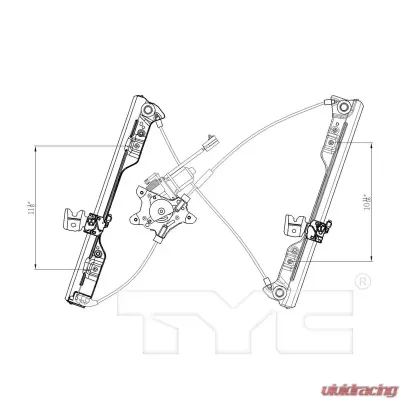 TYC Genera Power Window Motor and Regulator Assembly Nissan Altima Front Left 2002-2006 - 660488
