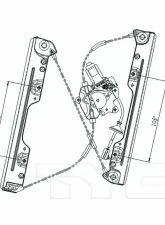 TYC Genera Power Window Motor and Regulator Assembly Nissan Murano Front Left 2003-2007                                     - 660498 - Image 4