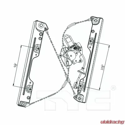 TYC Genera Power Window Motor and Regulator Assembly Nissan Murano Front Left 2003-2007 - 660498