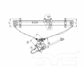 TYC Genera Power Window Motor and Regulator Assembly Honda Pilot Rear Right 2003-2008