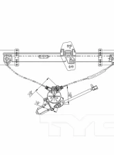 TYC Genera Power Window Motor and Regulator Assembly Honda Pilot Rear Right 2003-2008                                     - 660501 - Image 6