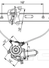 TYC Genera Power Window Motor and Regulator Assembly Rear Right                                     - 660531 - Image 3