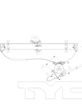 TYC Genera Power Window Motor and Regulator Assembly Acura MDX Front Right 2003-2006                                     - 660553 - Image 4