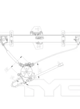 TYC Genera Power Window Motor and Regulator Assembly Acura MDX Rear Right 2001-2006                                     - 660555 - Image 4