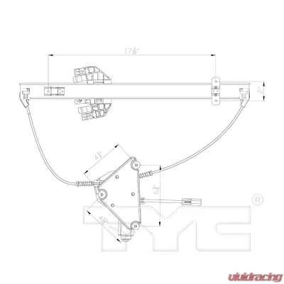 TYC Genera Power Window Motor and Regulator Assembly Jeep Liberty Front Right 2006-2007 - 660559
