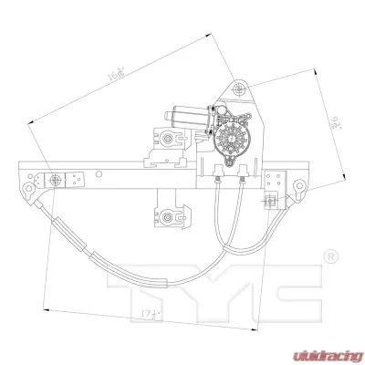 TYC Genera Power Window Motor and Regulator Assembly Acura MDX Front Right 2001-2002 - 660565