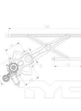 TYC Genera Power Window Motor and Regulator Assembly Toyota Camry Front Left 2007-2009                                     - 660570 - Image 3