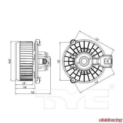 TYC Genera HVAC Blower Motor Honda Fit Front 2009-2014 - 700247