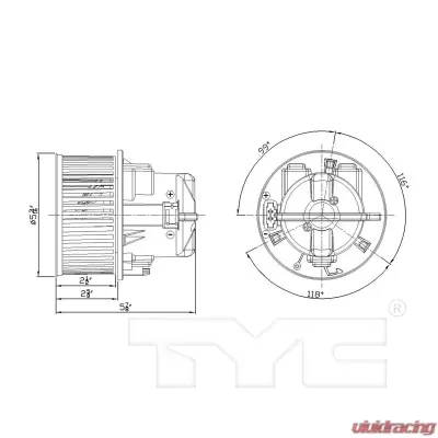 TYC Genera HVAC Blower Motor Volvo Front - 700254