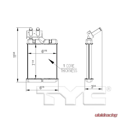 TYC Genera HVAC Heater Core - 96115