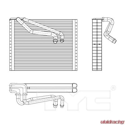TYC Genera A/C Evaporator Core Fiat 500L Front 2014-2019 - 97190
