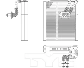 TYC Genera A/C Evaporator Core Hyundai Santa Fe Front 2013-2019